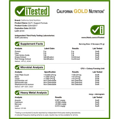 California Gold Nutrition, Formuła wsparcia GLP-1, niezbędny, 14,46 uncji (410 g) California Gold Nutrition, Formuła wsparcia GLP-1, niezbędny, 14,46 uncji (410 g)