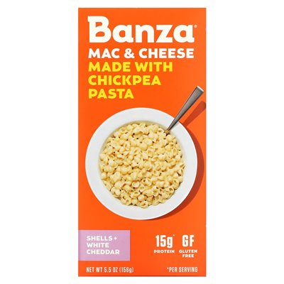 Banza, Mac & Cheese, Muscheln + weißer Cheddar, 5,5 Unzen (156 g)
