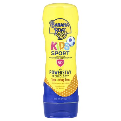 Banana Boat, Kids Sport, Lotion Suncreen, SPF 50+, 6 Fl Oz (177 ml) Banana Boat, Kids Sport, Lotion Suncreen, SPF 50+, 6 Fl Oz (177 ml)