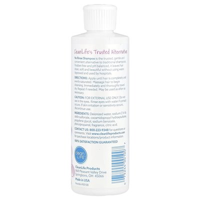 CleanLife, bez szamponu Rinse®, 8 Fl Oz (236,6 ml) CleanLife, bez szamponu Rinse®, 8 Fl Oz (236,6 ml)