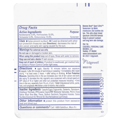 Banan Boat, Sport ™ Ultra, balsam do ust, SPF 50+, 2 paczki, 0,15 uncji (4,25 g)