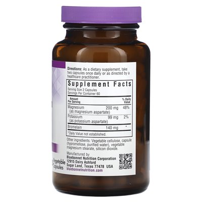 Bluebonnet Nutrition, Magnesium Potassium Bromelain, 120 Veg Capsules