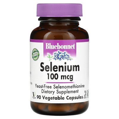 Bluebonnet Nutrition, Selenium, 100 mcg, 90 kapsułek warzywnych