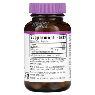 Bluebonnet Nutrition, Selenium, 100 mcg, 90 kapsułek warzywnych