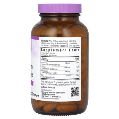 Bluebonnet Nutrition, Zink-Magnesium-Calcium, 120 Soft