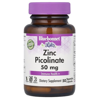 Bluebonnet Nutrition, cynk pikolinian, 50 mg, 50 kapsułek warzywnych Bluebonnet Nutrition, cynk pikolinian, 50 mg, 50 kapsułek warzywnych