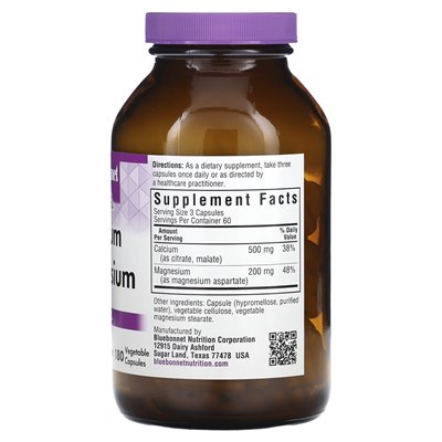 Bluebonnet Nutrition, Calcium Magnesium, 180 Veggie Capsules