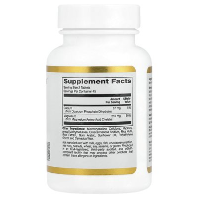 California Gold Nutrition, Magnesium Chelate, 210 mg, 90 tabletek California Gold Nutrition, Magnesium Chelate, 210 mg, 90 tabletek