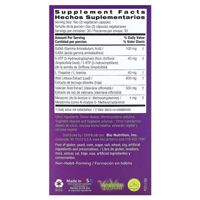 Bio Nutrition, Wellness Schlaf mit Wildsalat, 60 vegetarische Kapseln