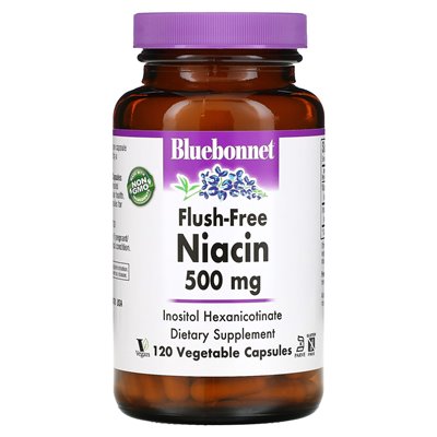 Bluebonnet Nutrition, Carefree Niacin, 500mg, 120 Veggie Capsules