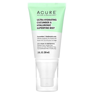 Acure, Ultra Hydration, superfeiner Gurken- und Hyaluron-Nebel, 2 Fl Oz (59 ml)