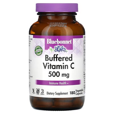 Bluebonnet Nutrition, Buforowany Witamina C, 500 mg, 180 Wegetariańskich Kapsułek Bluebonnet Nutrition, Buforowany Witamina C, 500 mg, 180 Wegetariańskich Kapsułek