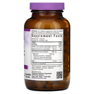 Bluebonnet Nutrition, Buforowany Witamina C, 500 mg, 180 Wegetariańskich Kapsułek Bluebonnet Nutrition, Buforowany Witamina C, 500 mg, 180 Wegetariańskich Kapsułek