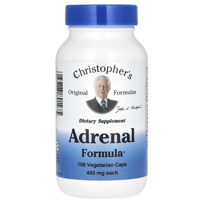 Christopher's Original Formulas, Adrenal Formula, 800 mg, 100 vegetarische Kapseln (400 mg pro Kapsel) Christopher's Original Formulas, Adrenal Formula, 800 mg, 100 vegetarische Kapseln (400 mg pro Kapsel)