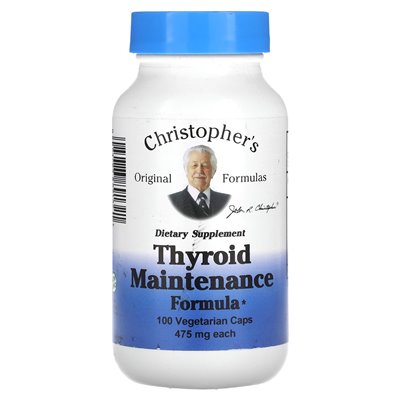 Christopher's Original Formulas, Schilddrüsen-Erhaltungsformel, 475 mg, 100 vegetarische Kapseln Christopher's Original Formulas, Schilddrüsen-Erhaltungsformel, 475 mg, 100 vegetarische Kapseln