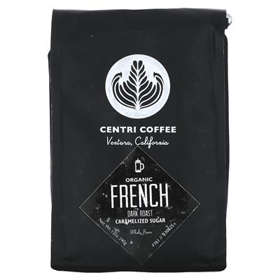 Cafe Altura, Centri Coffee, Organic French, Caramelized Sugar, Whole Bean, Ciemna pieczeń, 12 uncji (340 g)