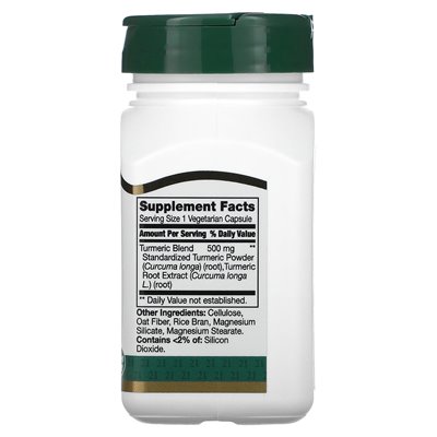 XXI wiek, kompleks kurkumy, 500 mg, 60 kapsułek wegetariańskich