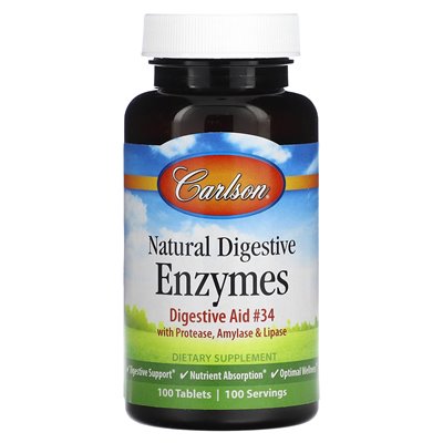 Carlson Natural Digestive Enzymes 100 Tablets