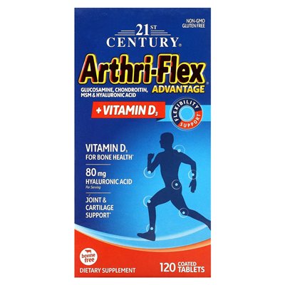 21st Century, Arthri-Flex Advantage + Vitamin D3, 120 überzogene Tabletten