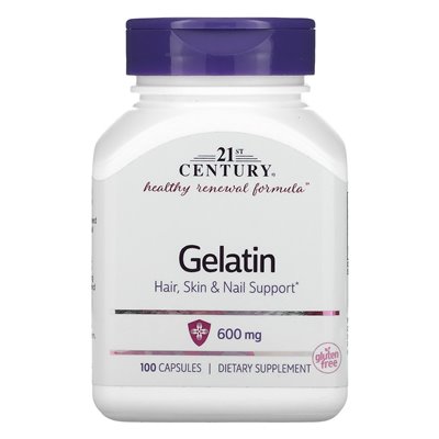 21st Century, Gelatine, 600 mg, 100 Kapseln