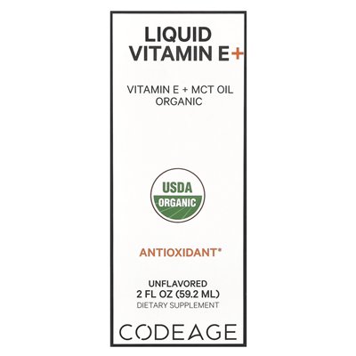 Codeage, płynna witamina E+, niezmożona, 2 fl oz (59,2 ml)