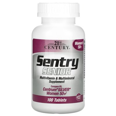 21st Century, Sentry Senior, Multiwitamin &amp Multimineral Supplement, Women 50+, 100 tabletek