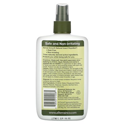 Cały teren, zbroja ziołowa, naturalny środek odstraszający owady, spray bez pompek deet, 8 fl oz (240 ml) Cały teren, zbroja ziołowa, naturalny środek odstraszający owady, spray bez pompek deet, 8 fl oz (240 ml)