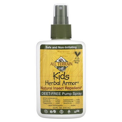 All Terrain, Dziecięca Herbal Armor, Naturalny Repelent Owadów, 4 uncji (120 ml) All Terrain, Dziecięca Herbal Armor, Naturalny Repelent Owadów, 4 uncji (120 ml)