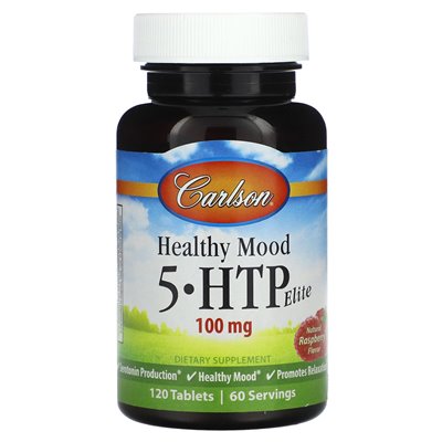 Carlson, Healthy Mood, 5-HTP Elite, Natural Malin, 100 mg, 120 tablets (50 mg per tablet)