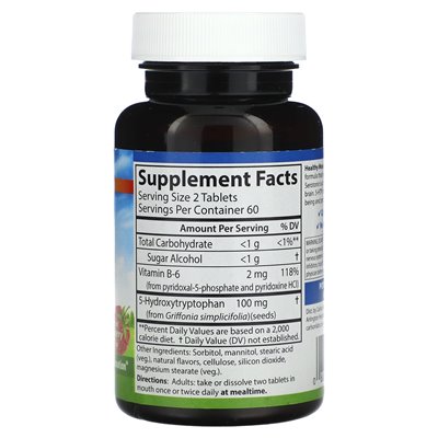 Carlson, zdrowy nastrój, 5-HTP Elite, Natural Malin, 100 mg, 120 tabletek (50 mg na tablet)