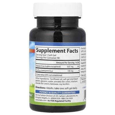 Carlson, COQ10, 100 mg, 90 miękkich żeli