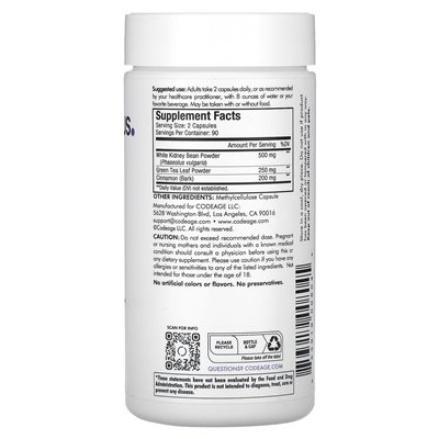 Codeage, Keto Carb Focus, 180 kapsułek