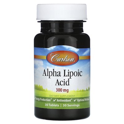 Carlson, alfa kwas lipoinowy, 300 mg, 30 tabletek Carlson, alfa kwas lipoinowy, 300 mg, 30 tabletek