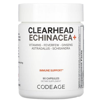 Codeage, Clearhead Echinacea+, witaminy, gorączka, żeń -szeń, Astragus, Schisandra, 90 kapsułek Codeage, Clearhead Echinacea+, witaminy, gorączka, żeń -szeń, Astragus, Schisandra, 90 kapsułek