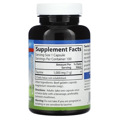 Carlson, Taurin, 1000 mg, 100 Kapseln