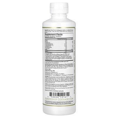 Codeage, nanofood, płynny kolagen, wykończenie i glow, francuska wanilia, 15,22 fl oz (450 ml)