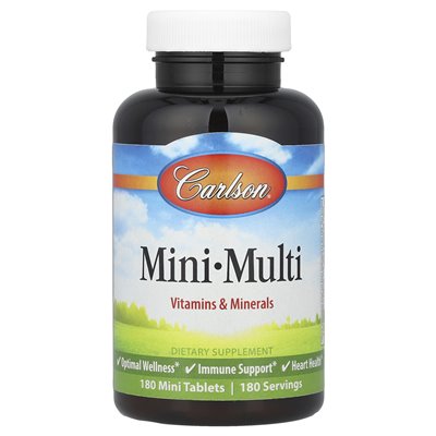 Carlson, Mini-Multi, Vitamine und Mineralien, 180 Minitabletten