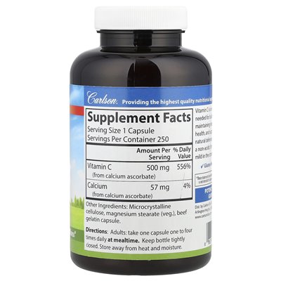 Carlson, Mild-C®, gepuffertes Vitamin C, 250 Kapseln