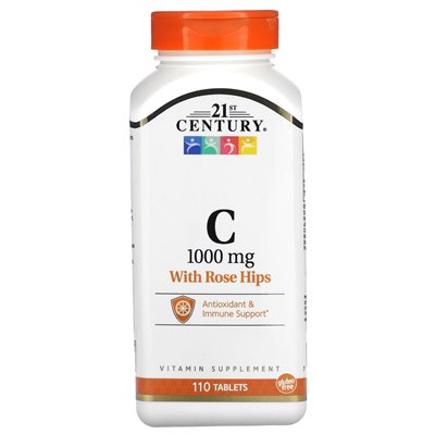 21st Century, Vitamin C mit Rosa Hagebutten, 1000 mg, 110 Tabletten
