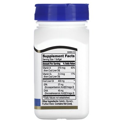 21st Century, Norwegian Cod Liver Oil, 400mg, 110 soft