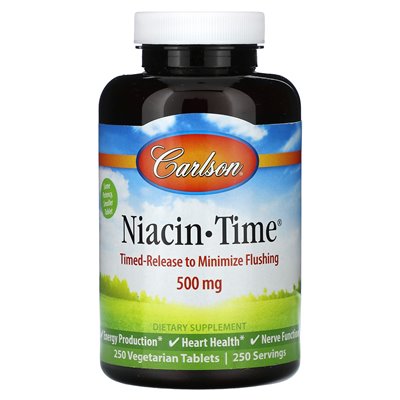 Carlson, Niacin Time, 500 mg, 250 vegetarische Tabletten