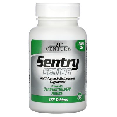 21st Century, Sentry Senior, Multiwitamin &amp Multimineral Supplement, Adults 50+, 125 tabletek