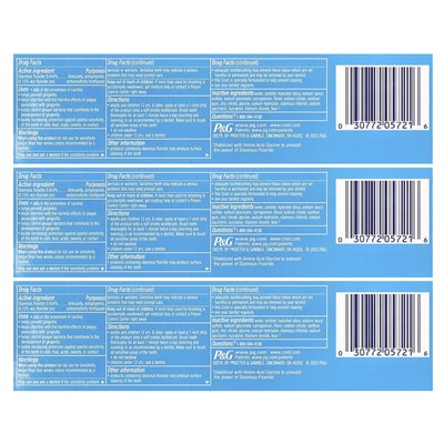 Crest, Pro-Health, Fluoride Nish Pastase, Clean Mint, 3 paczki, 4,3 uncji (121 g) każdy