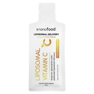 Codeage, liposomalna witamina C, cytrusowe wanilia, 1000 mg, 32 torebki, 0,5 fl oz (15 ml)
