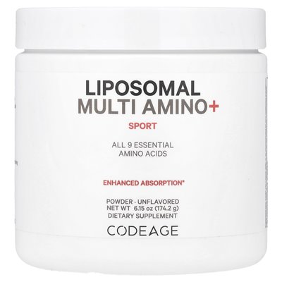 Codeage, Liposomal Multi Amino+ proszek, sport, niezmienione, 6,15 uncji (174,2 g) Codeage, Liposomal Multi Amino+ proszek, sport, niezmienione, 6,15 uncji (174,2 g)