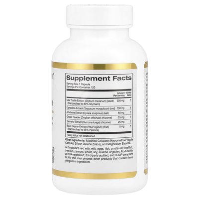 California Gold Nutrition, Solimaryn Complex, Milk Thistle Extract plus Dandelion, Artichoke, Curcumin C3 Complex®, Ginge
