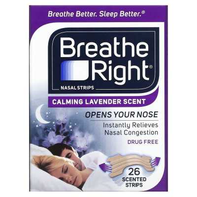 Breathe Right, Nasal Strips, Uspokajająca Lawenda, 26 Zapachowe Paski Breathe Right, Nasal Strips, Uspokajająca Lawenda, 26 Zapachowe Paski