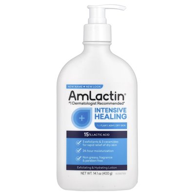 AmLactin, Szybka Ulga Odzyskująca Lotion, Bezzapachowy, 14,1 uncji (400 g) AmLactin, Szybka Ulga Odzyskująca Lotion, Bezzapachowy, 14,1 uncji (400 g)