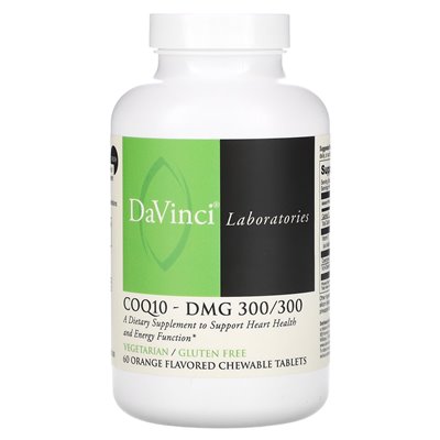 DaVinci Laboratories of Vermont, COQ10-DMG, Orange, 60 tabletek do żucia