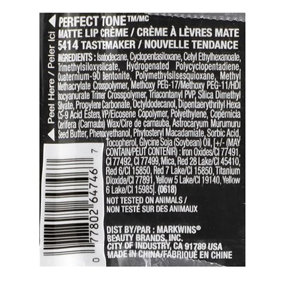 Black Radiance, Perfect Tone, Matte Crème, 5414 Tastemaker, 0,17 fl oz (5,1 ml)